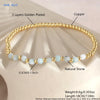 A gold-plated beaded bracelet featuring natural light blue shell pearls and copper plating.