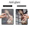 A close-up of a Paper Feel Film glass screen protector applied to an iPad, showing anti-glare protection.