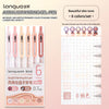 A set of six Languo Acrylic Painting Gel-pens in various colors displayed next to a grid paper.