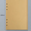 Cuaderno de hojas sueltas color canela claro con encuadernación espiral y orificios en el borde.