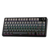 Black mechanical keyboard with backlit keys and a small display screen