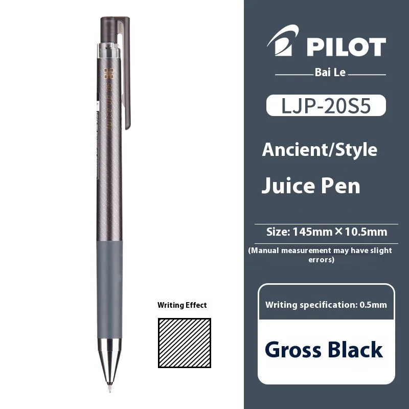 A black Pilot LJP-20S5 juice pen writing instrument shown vertically.
