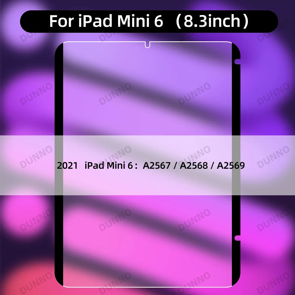 Displays a screen protector film for an iPad Mini 6 (8.3 inch), showing the device frame.