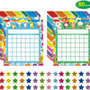 An incentive reward chart for kids behavior tracking featuring colorful stickers and a grid for recording progress.