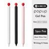 Three smooth gel pens in black, white, and pink colors with a 0.5mm writing tip