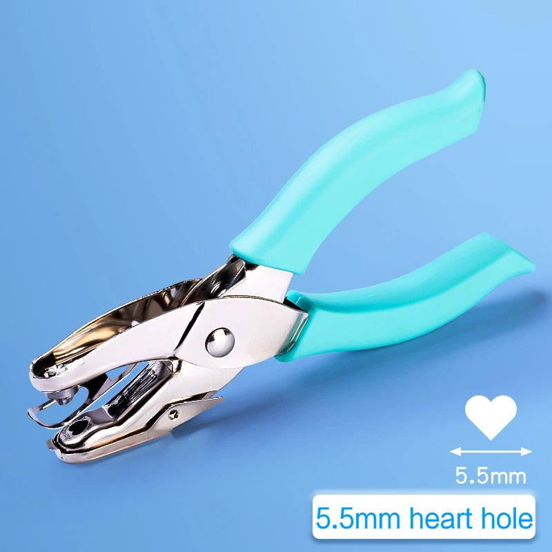 A pair of silver and turquoise pliers with a 5.5mm heart hole for crafting.