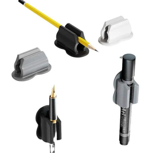 Silikon-Aufbewahrung mit selbstklebendem Stifthalter, gelenes Bleistift und schwarze Stift.