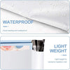 Close-up of a white self-sealing poly mailer showing waterproof sealing and light weight features.