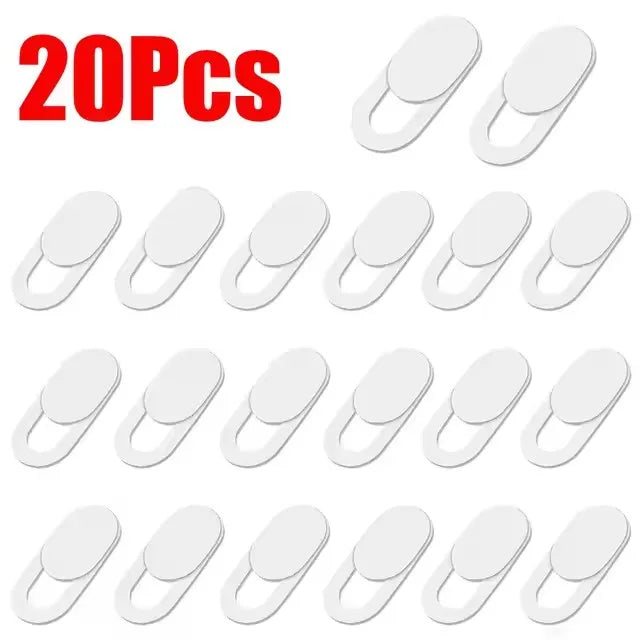 A set of 20 camera privacy sliders designed for mobile and laptop cameras.