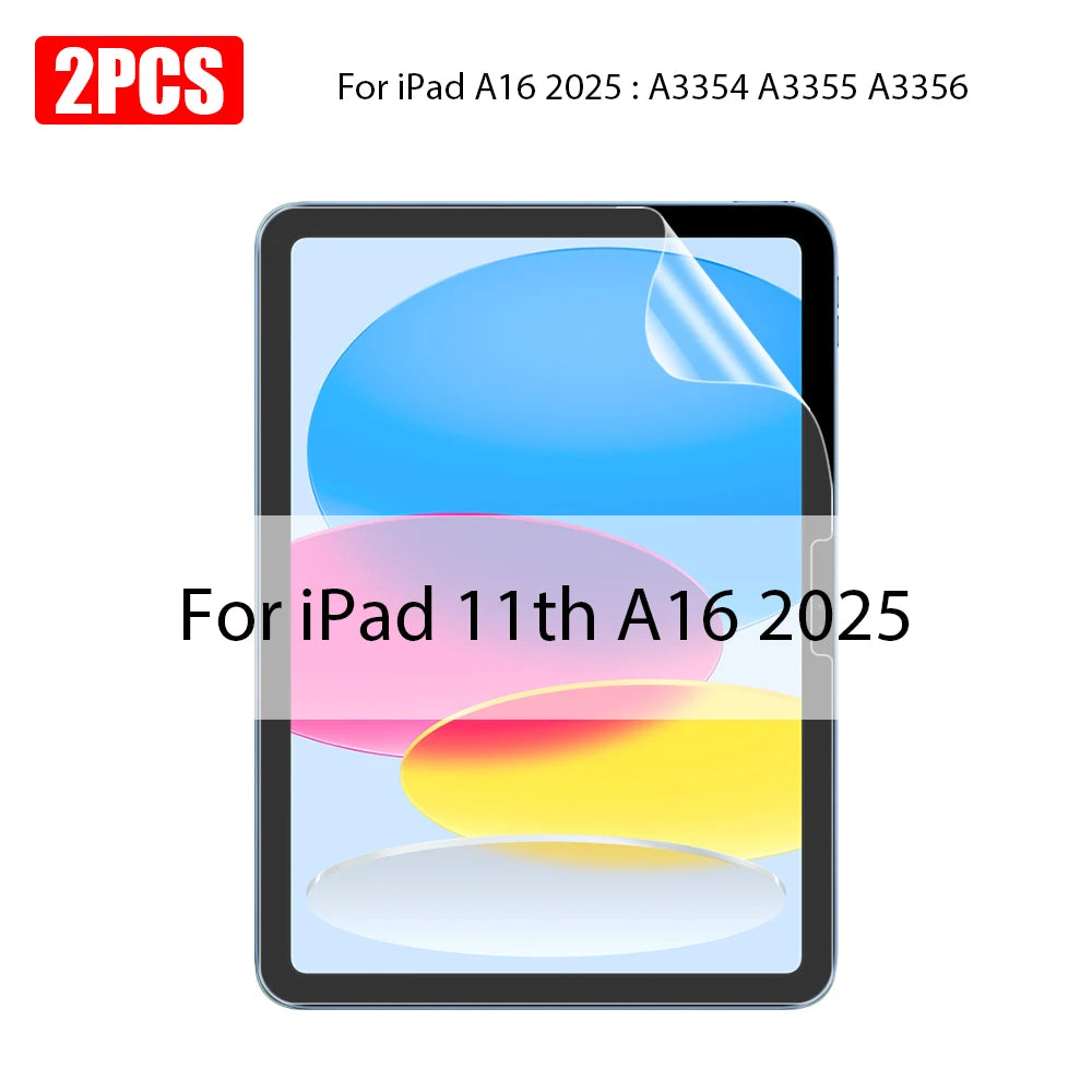 Two tempered glass screen protectors for iPad models A3354, A3355, and A3356.