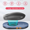 A black electronic device is shown above a blue base, simulating real mouse movement with adjustable intervals.