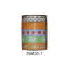 A set of five rolls of decorative floral and patterned washi tape in various colors for journals and crafts.