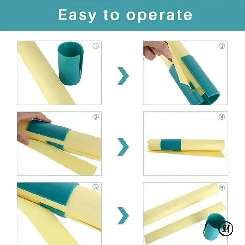 A set of yellow and teal paper cutting tools and accessories for a portable mini paper cutting machine.