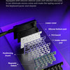 A close-up view of a mechanical keyboard assembly showing various components like the PCB board, keycaps, and silicone pads.