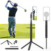 A black magnetic golf monopod tripod with a smartphone mount and various accessories for swing recording.