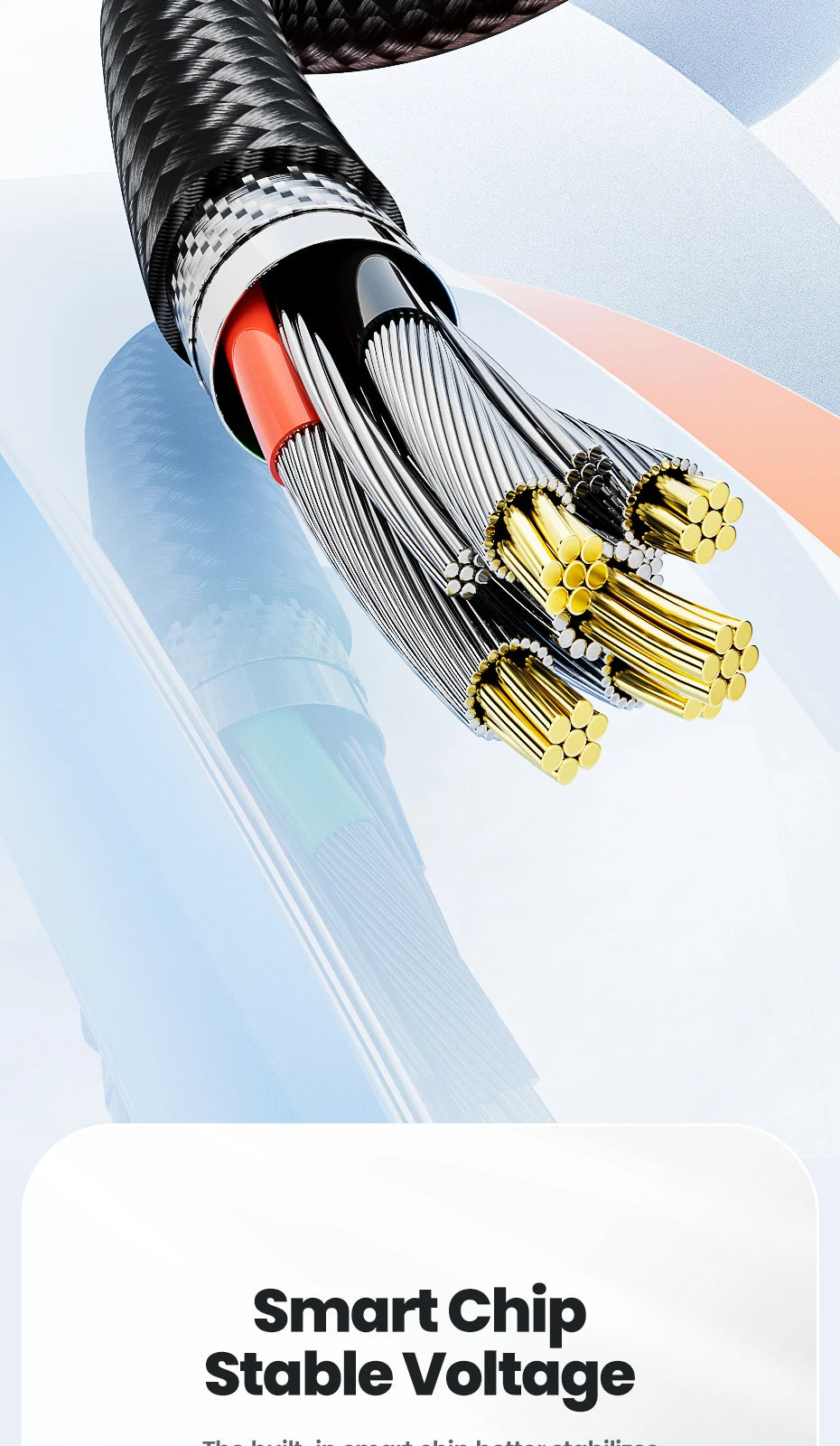 Close-up of a magnetic charging cable with multiple gold connectors and black insulation.