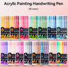 A collection of 90 colored acrylic painting handwriting pens displayed in various packaging.