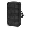 Black tactical MOLLE utility pouch with ribbed fabric and a black strap.