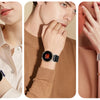 Close-up shots of an adjustable elastic sports band worn on a wrist with various skin tones and clothing.