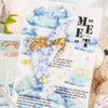 Decorative masking tape featuring a watercolor illustration of a girl with flowing hair and a starry sky