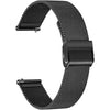 Black Milanese loop watch band with quick release clasp and stainless steel mesh strap