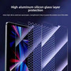 Close-up view of a tablet screen protected by a high aluminum silicon glass layer for enhanced protection