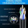 Nahaufnahme eines schweren Ethernet-Kabels mit ungeschirmten Twisted Pair, HDPE-Isolierung und einem flexiblen PVC-Stecker