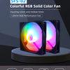 Colorful RGB Solid Color Fan featuring dazzling colors and mellow tones for computer cooling.
