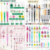 A set of rotating gradient acrylic beaded pens in various colors and styles for writing or decoration.