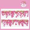 Pink floral vine transparent PET washi tape for journaling and crafts