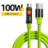 A green USB to Type-c adapter with a 100W rating is shown connected to a cable.