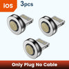 Three magnetic charging plugs for iOS devices, sold as a plug-only option.