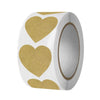 Roll of kraft paper self-adhesive round labels with heart shapes for organization