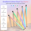 A set of lightweight aluminum alloy dual tip stylus pens in various colors displayed on a white background.