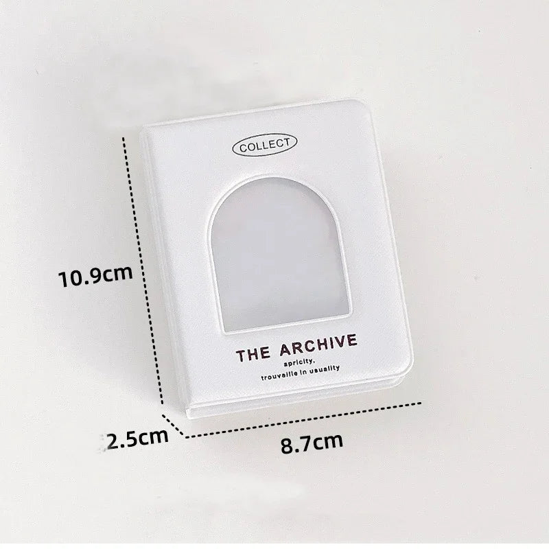 A white plastic collector case for a photo card binder titled The Archive.