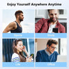 A collage showing people enjoying wired Type-C earphones in various contexts like sports, study, life, and office work.