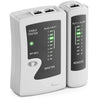 Probador de cables profesional blanco con unidad maestra y remota para probar cables RJ11 y RJ45.