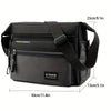 Black women's multifunctional crossbody bag with a strap and zippered compartments