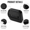 Black box cutter tool showing various parts including the non-slip slider, hanging hole, built-in blade, and card slot design