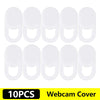Ten clear silicone privacy lens protectors for webcams and cameras