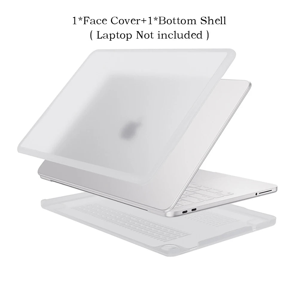 A white laptop case shown with a face cover and bottom shell, ready for a MacBook Neo 13.