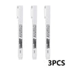 Three white permanent waterproof metal paint markers standing vertically.
