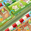 A colorful illustration book featuring farm animals and vegetables for children's aesthetic learning.