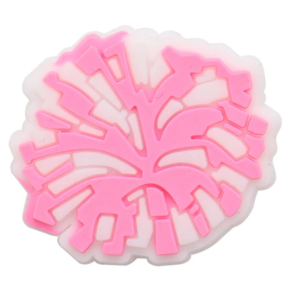 Pink silicone shoe charm set with a floral pattern for a personalized gift