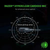 Diagram showing the voice pickup area of a Razer Hyperclear Cardioid Mic.