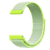 A lime green nylon loop watch strap for a child, shown flat.
