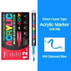 A set of 12 Direct Liquid Type Acrylic Markers in Diamond Blue color with soft nibs and a black packaging box.