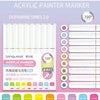 A set of 9 colors of acrylic paint markers for drawing and art, featuring various shades and a 720 degree rotation capability