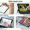 Various applications shown for a precision stylus pen on an iPad including note-taking, drawing, sketching, and playing games