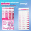 A set of Languo collaboration painting journal pens featuring pink and purple colors.